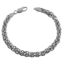   Polished 7.5 inch Byzantine Chain Bracelet (5 mm)  