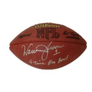  Signed Warren Moon Ball   w 9 Time Bowl Insc   Autographed 