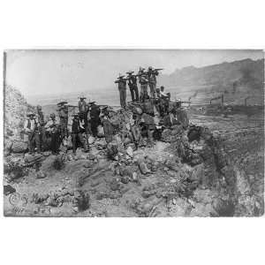  1911 Mexicans with guns on mountain,Mexican Revolution 