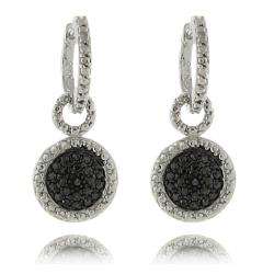 Sterling Silver Black Diamond Accent Dangle Earrings  