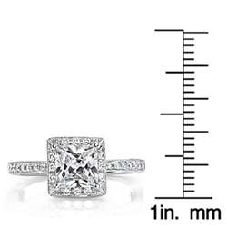 18k Gold 1 1/5ct TDW Diamond Princess Cut Halo Engagement Ring (I, I1 