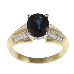 14k Two tone Gold Sapphire and 1/2ct TDW Diamond Ring (G H, SI1 SI2 