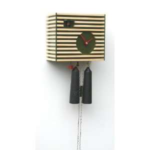  Modern cuckoo clock Bauhaus Design, green, 8 day