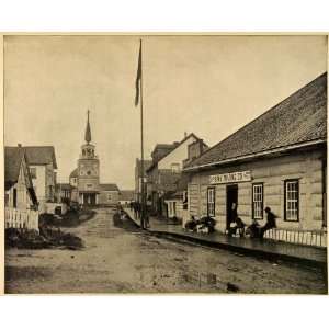  1899 Print Sitka Trading Alaska City Street View 