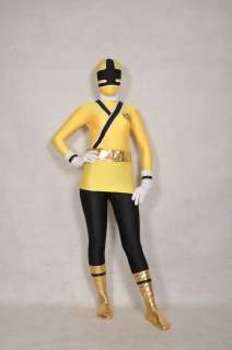 zentai superhero Halloween costume ranger yellow new S XXL  