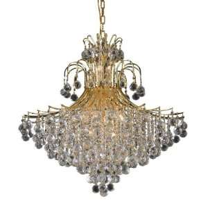   Light Chandelier, Gold Finish with Crystal (Clear) Royal Cut RC