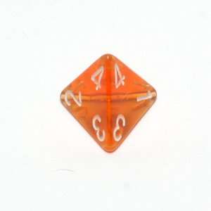  Chessex Translucent 16mm Orange and white d4 Dice Toys 