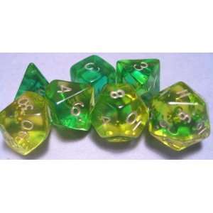   Gaming Dice Manaburn Lime Green Polyhedral Set (7) Toys & Games