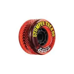 Road Rider Stomper Treads Transparent Red Longboard Wheels   70mm 83a 