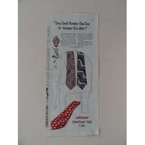 Arrow Shantung Ties. 40s print ad. (elephant/ties.) original vintage 