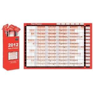  2012 Large Laminated Unmounted Wall Planner Calendar With 
