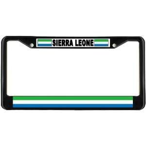 Sierra Leone Flag Black License Plate Frame Metal Holder 