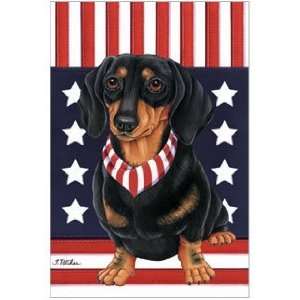  Patriot Black Dachshund Flag Patio, Lawn & Garden