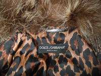 DOLCE $ GABBANA Brown/Tan Boucle Tweed Skirt Suit/Raccoon Collar 38 