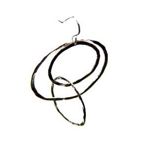  3 Intertwined Loops Hammered Texture Sterling Silver 