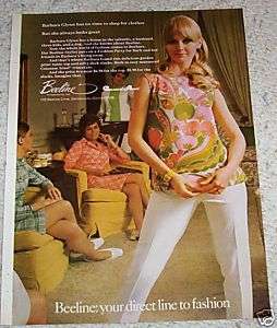 1969 Beeline clothing fashions BARBARA GLYNN vintage AD  