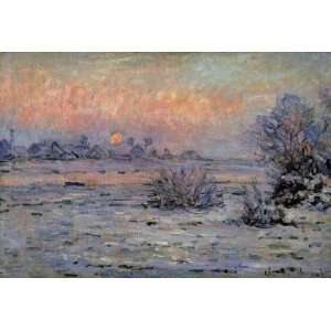  Claude Monet Snowy Landscape at Sunset  Art Reproduction 