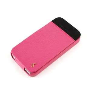  Apple iPhone 4 / 4S Flip Down Fold Premium Pink Leather 