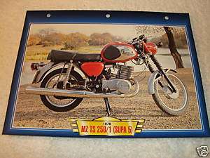1978 MZ TS 250/1 (SUPA 5) Motorcycle PRINT 7x10 CARD  