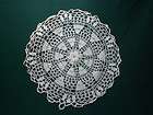 Large 18 Inch White Round Vintage Doilie Hand Crochet Doilie Lovely