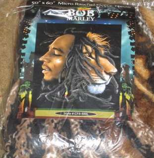 New Bob Marley Lion Plush Fleece Blanket Rasta Reggae  
