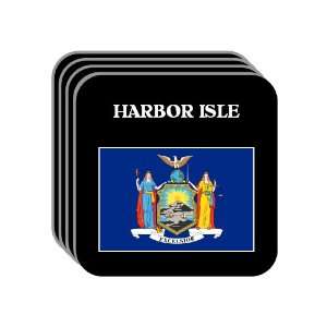  US State Flag   HARBOR ISLE, New York (NY) Set of 4 Mini 