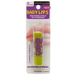 Maybelline New York Baby Lips Moisturizing Lip Balm, Peppermint, 0.15 