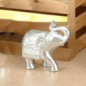 White Silver Walking Glass Mosaic Elephant Statue 