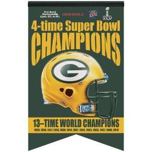 Packers Super Bowl XLV Champions 17 x 26 4X Champs Premium Banner 