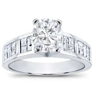 20 Total Carat Cushion, Princess & Baguette Diamond Engagement Ring 