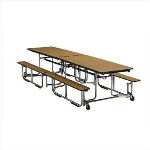  KI Folding Tables with Benches   Walnut Furniture & Decor