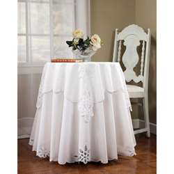 Battenburg 70 inch Round Tablecloth and Topper Set  