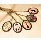 Retro Style Flower Peacock Feather Rabbit Eiffel Tower Figure Necklace 