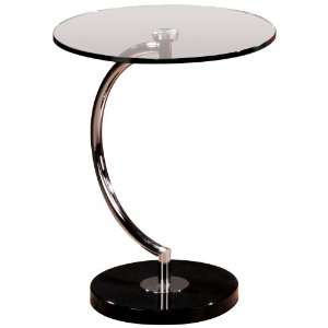  C   Shaped Table in Chrome / Glass