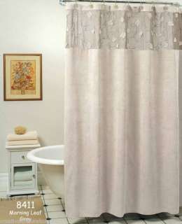 Morning Leaf Suede Fabric Shower Curtain Gray Morn New  