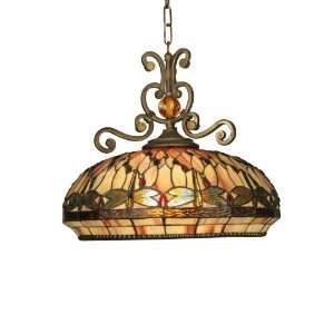 Dale Tiffany TH10097 Dragonfly Pendant Light , Antique Golden Sand and 