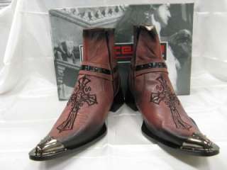 Fiesso New Rose Leather w/Emb Boots Metal Tip FI 8088  