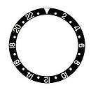 BEZEL INSERT FOR ROLEX GMT MASTER WATCH PARTS   BLACK / SILVER COLOR