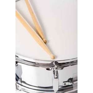  Silver Snare Drum with Sticks on a White Background   Peel and Stick 