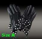 Butterfly and Rivets Leather Gloves Lamb Lady Gaga M L