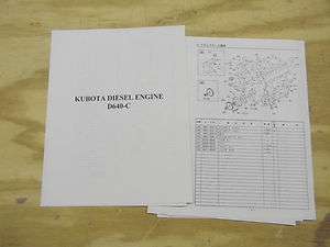 Kubota D640 diesel engine parts book  