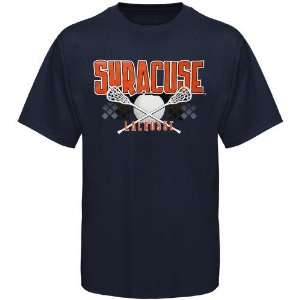  Syracuse Orange Navy Blue Lacrosse T shirt Sports 