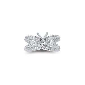  0.39 Cts Diamond Ring Setting in 18K White Gold 9.5 