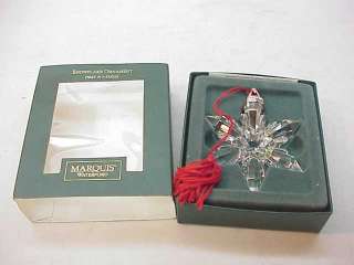 WATERFORD MARQUIS 2003 SNOWFLAKE CHRISTMAS ORNAMENT box  