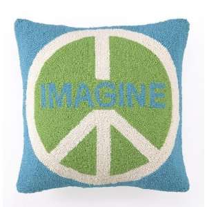 Imagine Peace Baby Blue & Green Pillow