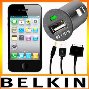 Belkin Car Charger + AUX Audio Cable for iPhone iPod iPad  