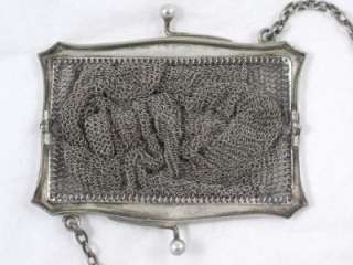   .7g Sterling Silver Ladies Chain Mail Evening Bag or Purse dated 1924