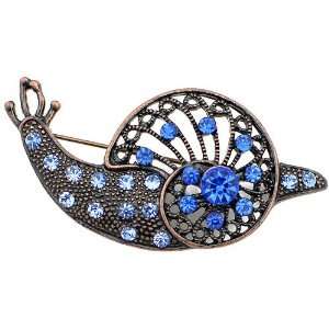  Sapphire Snail Austrian Crystal Pin Brooch Jewelry
