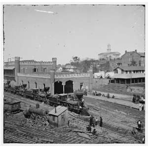  Civil War Reprint Nashville, Tenn. Railroad yard and depot 