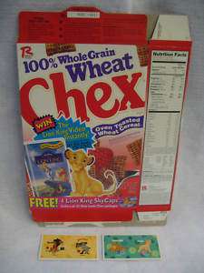 1994 Wheat Chex LION KING cereal box + premium POGS   